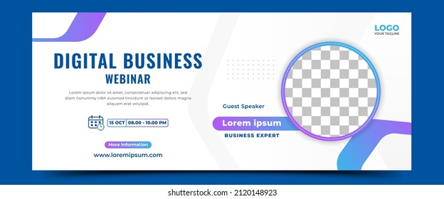 Business webinar horizontal banner template design.