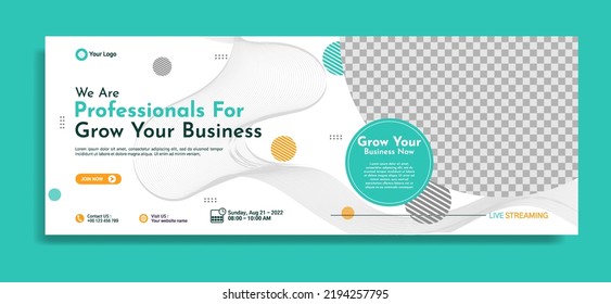 Business webinar horizontal banner template design. Very suitable for online class programs, marketing, etc.