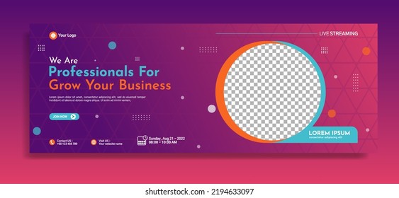 Business webinar horizontal banner template design. Very suitable for online class programs, marketing, etc.