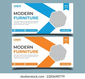 Business webinar horizontal banner template design. Modern banner design with black and white background and yellow frame shape. Usable for banner, cover, and header.