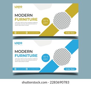 Business webinar horizontal banner template design. Modern banner design with black and white background and yellow frame shape. Usable for banner, cover, and header.