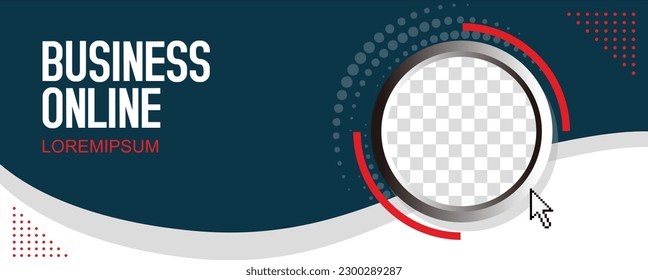 Business webinar horizontal banner template design. Modern banner design with black and white background and yellow frame shape. Usable for banner, cover, and header. eps10