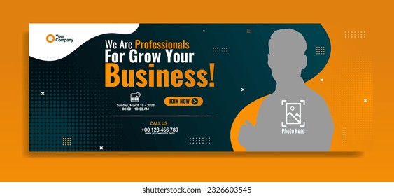 Business webinar horizontal banner template design. Very suitable for online class programs, marketing, etc.