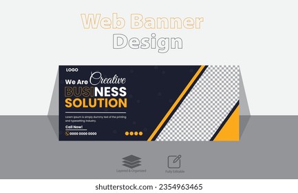 Business webinar horizontal banner template design. Very suitable for online class programs, marketing, Advertising