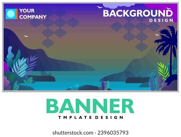 Business webinar horizontal banner template design. Modern banner design with black and white background and blue frame shape. Usable for banner, cover, and header.