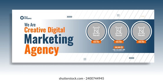 Diseño de plantilla de banner horizontal para seminarios web de negocios. Muy adecuado para programas de clases en línea, marketing, etc.