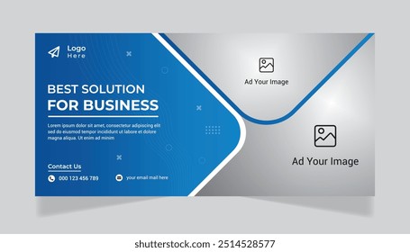 Business webinar horizontal banner template design.
