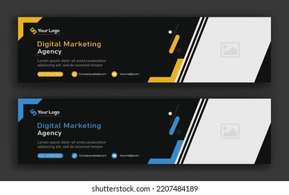 Diseño de plantillas de banner web horizontal para seminarios web de negocios. Modelo gráfico moderno Patrón de banner para medios sociales y sitios web. Miniatura personalizable para negocios de talleres en vivo y seminarios web. 