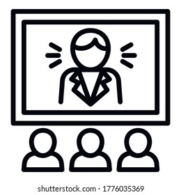 Business webinar icon. Outline business webinar vector icon for web design isolated on white background