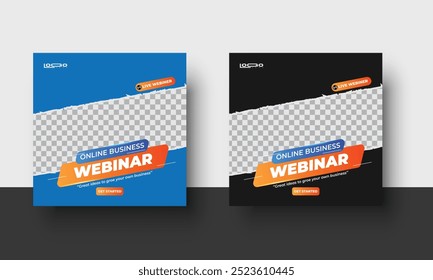 Business webinar invitation design. Webinar and business conference social media post template.social media posts and website ads.