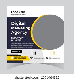 Business webinar marketing agency  social media post design and web template square flyer design 