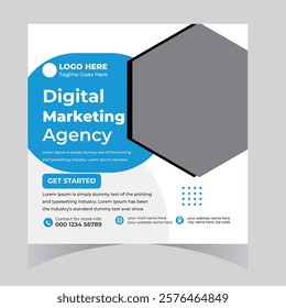 Business webinar marketing agency  social media post design and web template square flyer design 