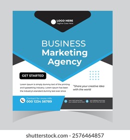 Business webinar marketing agency  social media post design and web template square flyer design 