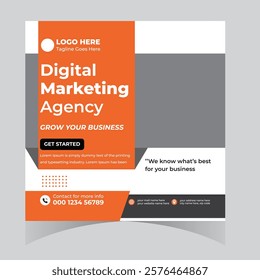 Business webinar marketing agency  social media post design and web template square flyer design 