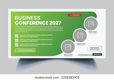 Business webinar modern horizontal banner template design