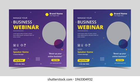 Business webinar social media post and flyer