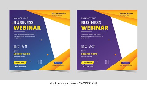 Business webinar social media post and flyer