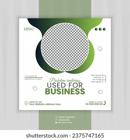 business webinar template design for digital marketing, corporate social media post, square web ads for company 