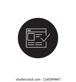 Business webpage vector icon with dark background