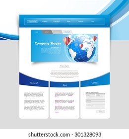 Plantilla de diseño del sitio web de negocios. Vector