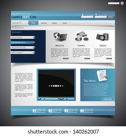 business website design template with videoplayer