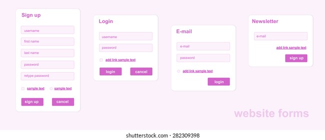 business website flat elements with text