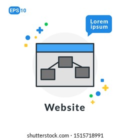 Business Website Flat icon. Used For web, logo, mobile app, User Interface and Infographic