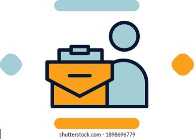 Business website icon filled line color in flat design website, internet and business elements