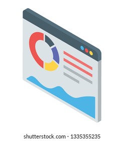 Business website icon in isometric vector 