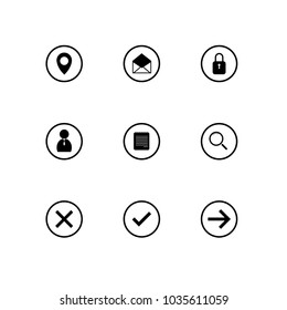 Business website icon set on white background.