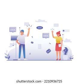Business website illustration, Create your own Project or work in easiest way with this Illustration, perfect for your business, branding, service projects. This illustration is 100% vector