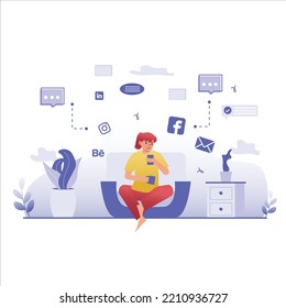 Business website illustration, Create your own Project or work in easiest way with this Illustration, perfect for your business, branding, service projects. This illustration is 100% vector