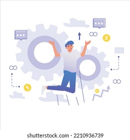 Business website illustration, Create your own Project or work in easiest way with this Illustration, perfect for your business, branding, service projects. This illustration is 100% vector