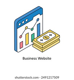 Business Website Isometric style icon. Symbol on White background EPS 10 File