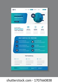 Business Website Landing Page | App Landing Page | Web User Interface Design | Web Wire-frame Template