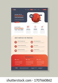 Business Website Landing Page | App Landing Page | Web User Interface Design | Web Wire-frame Template