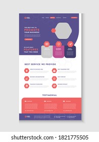 Business Website Landing Page | App Landing Page | Web User Interface Design | Web Wire-frame Template