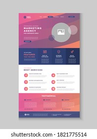 Business Website Landing Page | App Landing Page | Web User Interface Design | Web Wire-frame Template