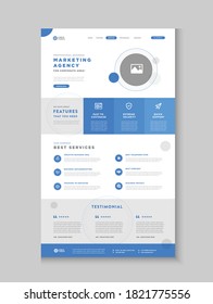 Business Website Landing Page | App Landing Page | Web User Interface Design | Web Wire-frame Template