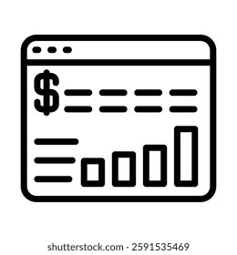 Business Website line icon, vector, pixel perfect, illustrator file 