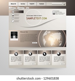 Business WebSite Template with accurate Globe illustration