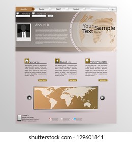 Business WebSite Template with accurate Globe illustration