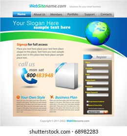 Vorlage der Business-Website mit genauer globaler Darstellung