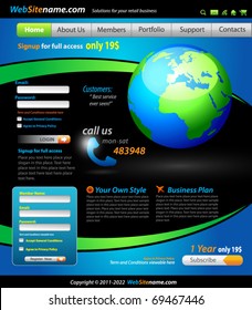Plantilla de sitio web de negocios con ilustración de Globe exacta