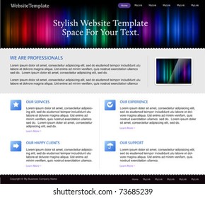 business website template with aurora spectrum lights