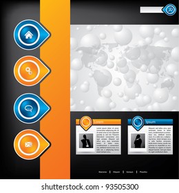 Business website template design with business men