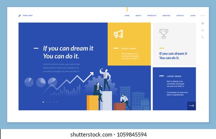 Business website template design. Vector illustration concept of web page design for website and mobile website development. Easy to edit and customize.