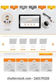 Business Website Template design. Vector eps10