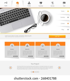 Business Website Template design. Vector eps10