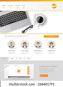 Business Website Template design. Vector eps10